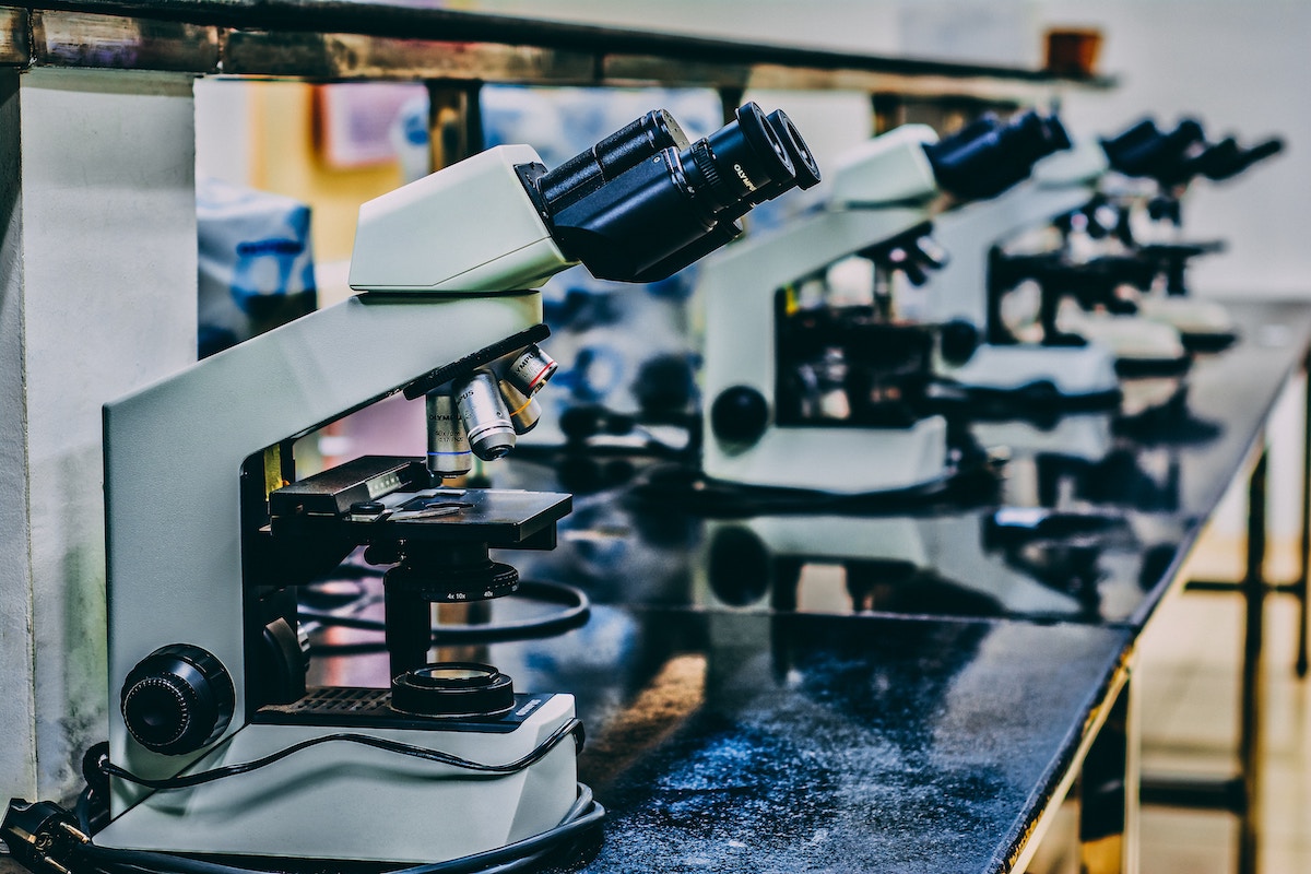 Microscopes in a lab